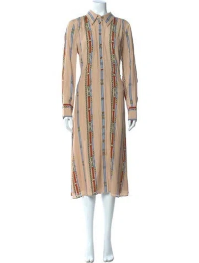 Pre-owned Lk Bennett Striped Midi Length Dress W/ Tags In Neutrals