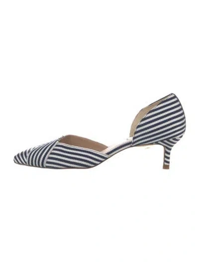 Pre-owned Lk Bennett Striped Pumps In Blue