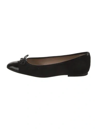 Pre-owned Lk Bennett Suede Ballet Flats In Black