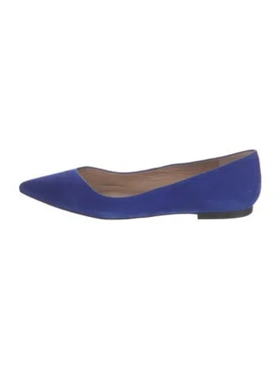 Pre-owned Lk Bennett Suede Ballet Flats In Blue