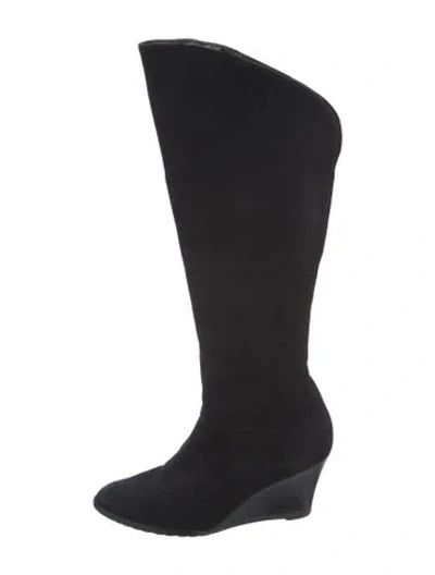 Pre-owned Lk Bennett Suede Boots In Black