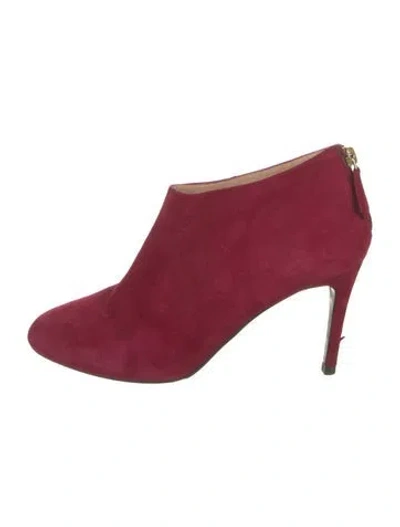 Pre-owned Lk Bennett Suede Boots In Red