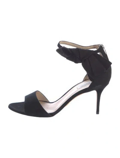 Pre-owned Lk Bennett Suede Bow Accents In Black