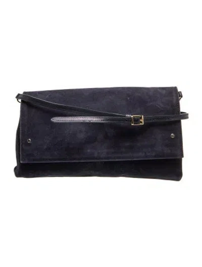 Pre-owned Lk Bennett Suede Clutch In Blue