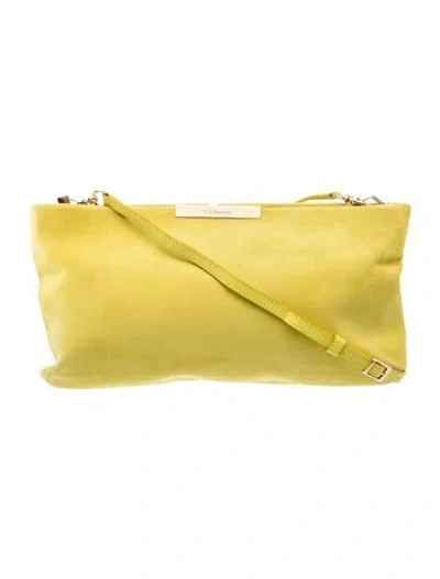 Pre-owned Lk Bennett Suede Crossbody Bag In Yellow