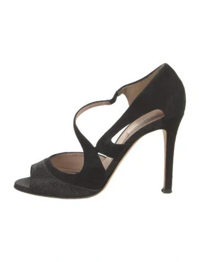 Pre-owned Lk Bennett Suede Crystal Embellishments Pumps In Black