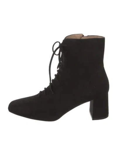 Pre-owned Lk Bennett Suede Lace-up Boots In Black
