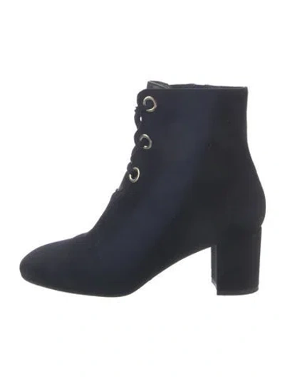 Pre-owned Lk Bennett Suede Lace-up Boots In Blue