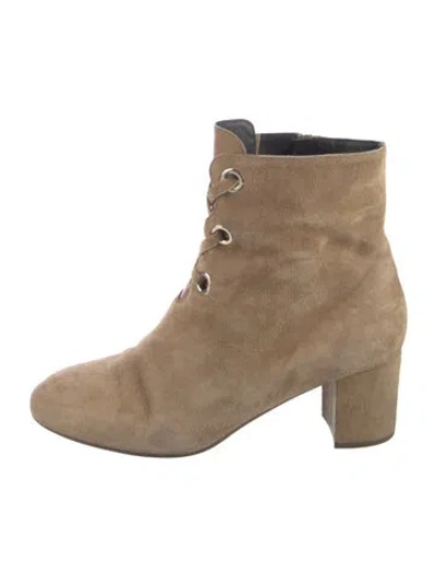 Pre-owned Lk Bennett Suede Lace-up Boots In Brown