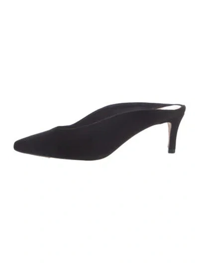 Pre-owned Lk Bennett Suede Mules In Black/blue