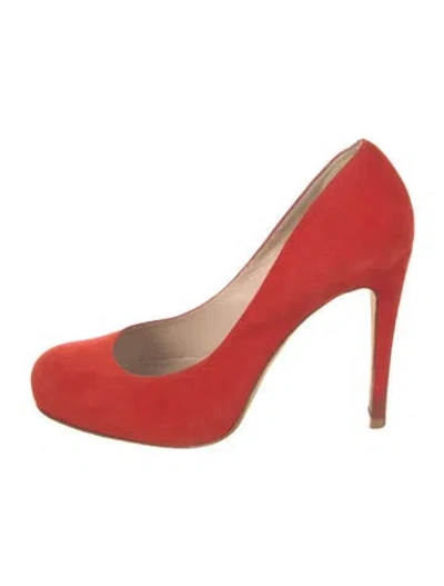 Pre-owned Lk Bennett Suede Pumps In Orange/red