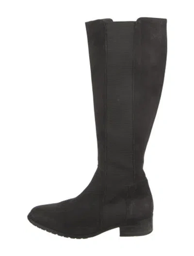 Pre-owned Lk Bennett Suede Riding Boots In Black