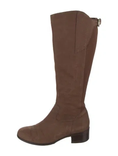 Pre-owned Lk Bennett Suede Riding Boots In Brown