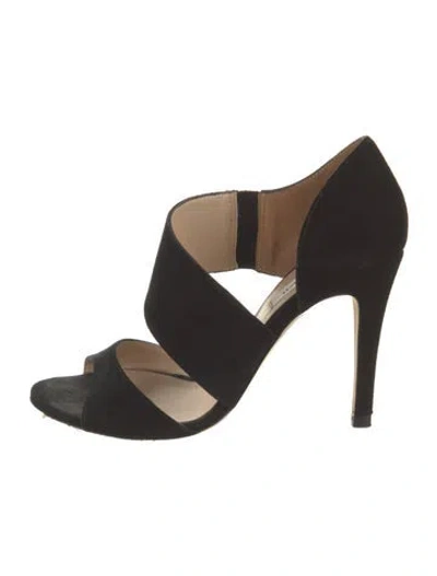 Pre-owned Lk Bennett Suede Sandals In Black