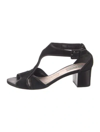 Pre-owned Lk Bennett Suede Sandals In Black