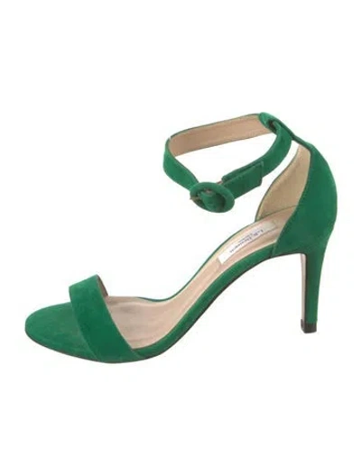 Pre-owned Lk Bennett Suede Sandals In Green