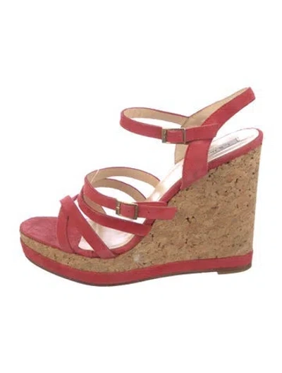 Pre-owned Lk Bennett Suede Sandals In Red