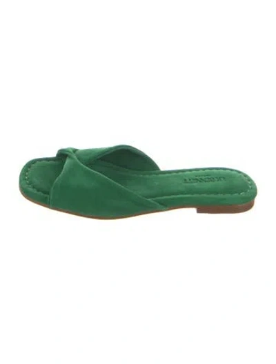 Pre-owned Lk Bennett Suede Slides In Green