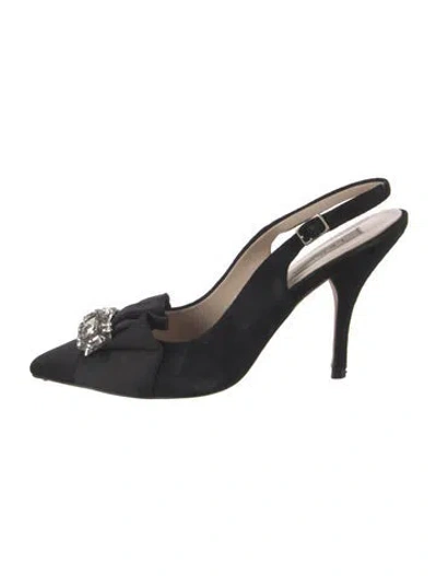 Pre-owned Lk Bennett Suede Slingback Pumps In Black