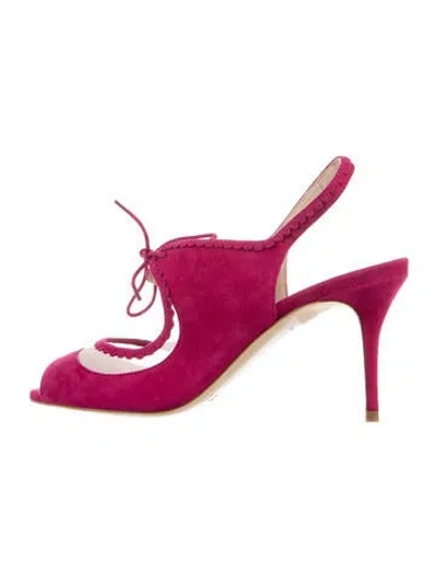Pre-owned Lk Bennett Suede Slingback Sandals In Pink