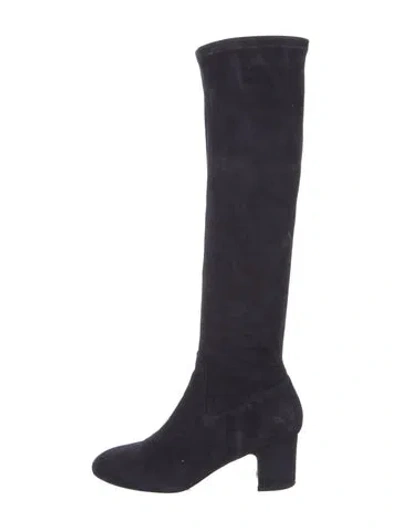 Pre-owned Lk Bennett Suede Sock Boots In Blue