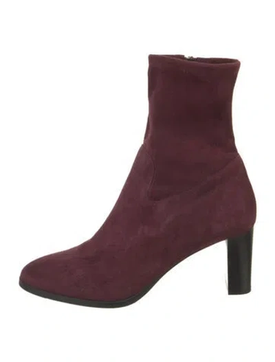 Pre-owned Lk Bennett Suede Sock Boots In Burgundy