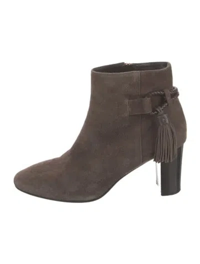 Pre-owned Lk Bennett Suede Tassel Accents Boots In Brown