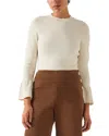 Lk Bennett Tabatha Sculptured Top In Neutral