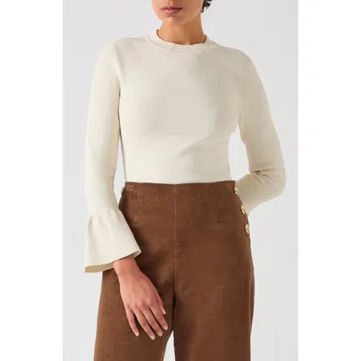 Lk Bennett Tabitha Ruffle Sleeve Shirt In Ivory