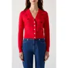 Lk Bennett Tallis Wool-blend Cardigan In Red