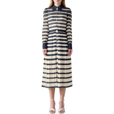 Lk Bennett Tallis Stripe Shirtdress In Blue