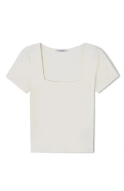 Lk Bennett Tasha Square Neck Jersey Top In Ivory