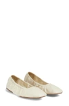 Lk Bennett Womens Cre-ecru Tayla Folded Leather Ballet Flats In Ecru