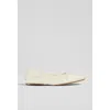 Lk Bennett Womens Cre-ecru Tayla Folded Leather Ballet Flats In White