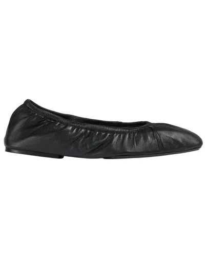 Lk Bennett Tayla Leather Ballet Flat In Black