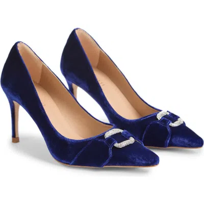 Lk Bennett Thelma Crystal Oloid Pointed Toe Pump In Blue