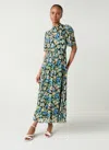 Lk Bennett Womens Mul-multi Thelma Floral-print Tie-neck Woven Midi Dress In Multi