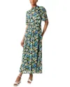 Lk Bennett Womens Mul-multi Thelma Floral-print Tie-neck Woven Midi Dress