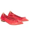 Lk Bennett Womens Pin-raspberry Tilly Bow-embellished Patent-leather Ballet Flats In Pink