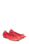 Lk Bennett Womens Pin-raspberry Tilly Bow-embellished Patent-leather Ballet Flats In Raspberry