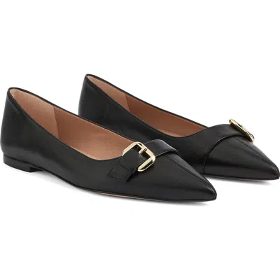 Lk Bennett Tory Oloid Pointed Toe Flat In Bla-black