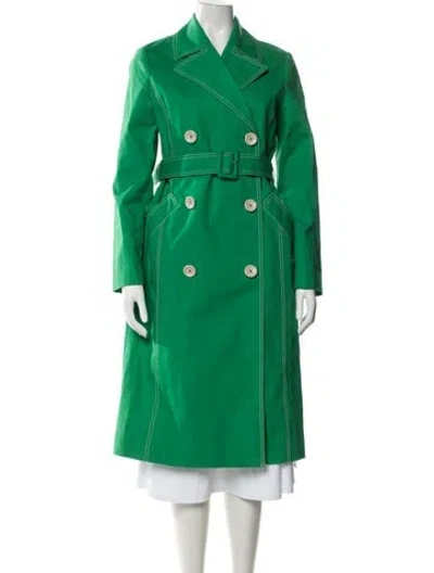 Pre-owned Lk Bennett Trench Coat In Green
