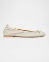 Lk Bennett Trilly Glitter Bow Ballerina Flats In Gold