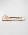 Lk Bennett Womens Gol-champagne Trilly Metallic Leather Ballerina Flats In Champagne