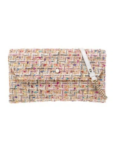 Pre-owned Lk Bennett Tweed Clutch In Neutral