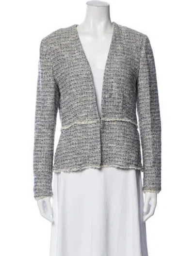 Pre-owned Lk Bennett Tweed Pattern Blazer In Blue/white