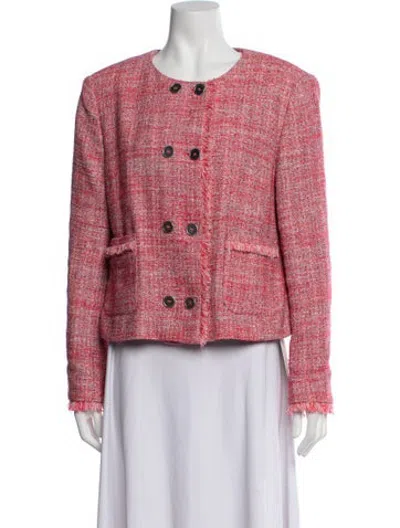 Pre-owned Lk Bennett Tweed Pattern Blazer In Pink