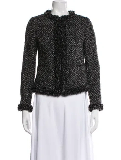Pre-owned Lk Bennett Tweed Pattern Evening Jacket In Black