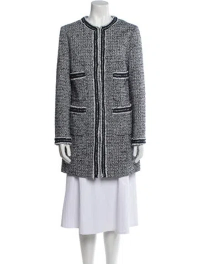 Pre-owned Lk Bennett Tweed Pattern Evening Jacket In Blue