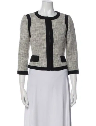 Pre-owned Lk Bennett Tweed Pattern Evening Jacket In Gray